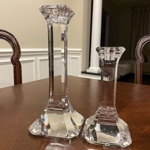 BRAND NEW ORREFORS REGINA CLEAR DESIGN OLLE ALBERIUS CANDLE STICKS